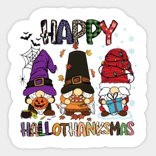 Happy HalloThanksMas Gnome Sticker